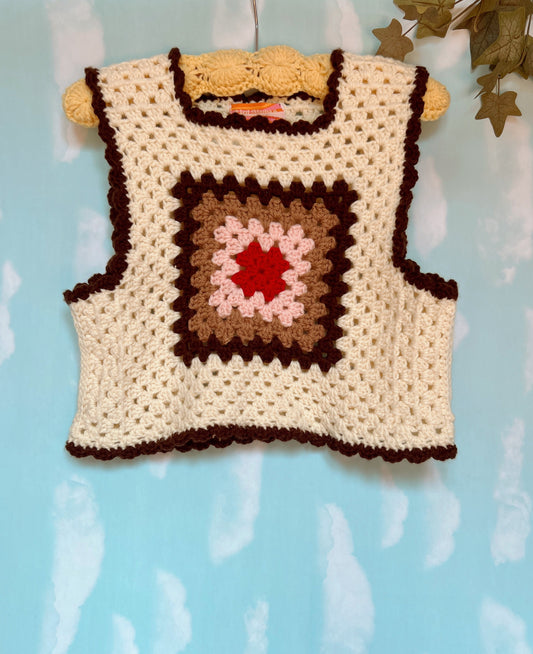 Chocolate Heart Crochet Vest