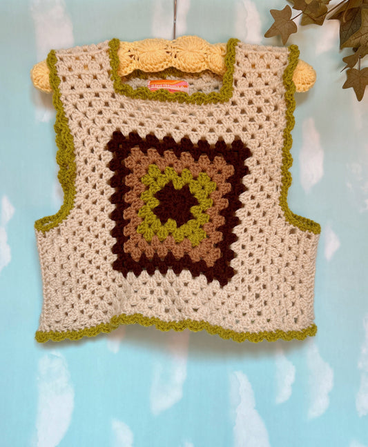 Avocado Green Crochet Vest
